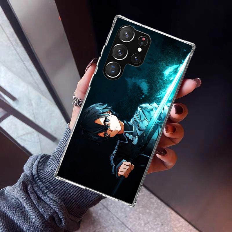 Sword Art Online Kirito Phone Case For Samsung Galaxy S26 S25 Edge S24 S23 Ultra S22 Plus S21 S20 FE Soft TPU Back Cover Funda G