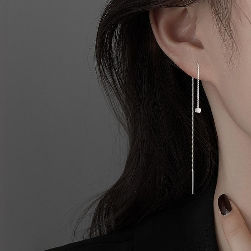 Small Square Ear Wire Earrings for Pierced Ears. New Long Style Earrings.