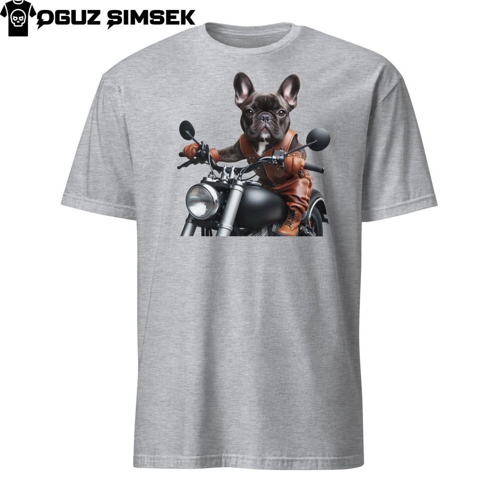 

Футболка унисекс с коротким рукавом «Французский бульдог на мотоцикле» | Уникальная футболка для любителей собак XL
