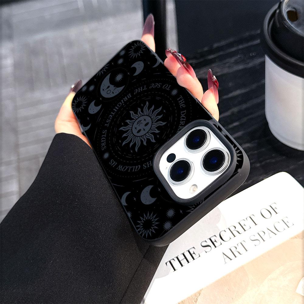Luxury Retro Moon Sun God Matte Soft Phone Case For iPhone 17 16 15 14 Plus 13 12 11 Mini Air Pro X XS Max SE 7 8 Plus Cover