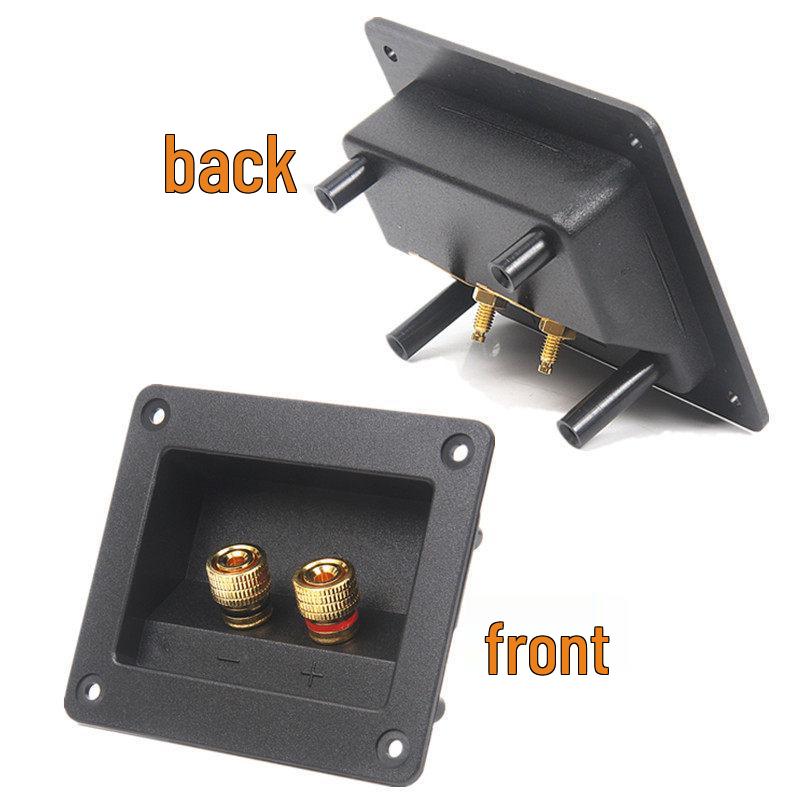 Two-Position Speaker Terminal Box with Plastic Posts and Sealing Gasket for HiFi Audio Wiring