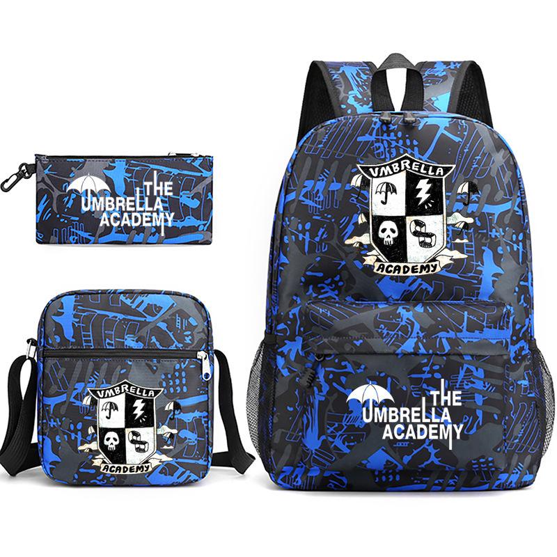 School Season Theumbrellaacademy School Bag 3-Piece Pencil Case + Shoulder Bag + Backpack