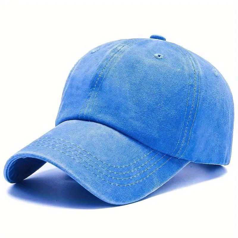 Solid Washed Denim Baseball Cap Vintage Unisex Cotton Sport Hat Outdoor Soft Top Breathable Versatile Sunshade Caps Women Men