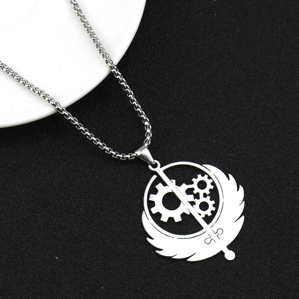 Stainless Steel Pendant Necklace Music Patch Game Flag Necklace for Women Men Jewelry