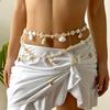 Elegant Double Layer Seashell Waist Chain Conch Pendant Belly Chain Ocean Themed Body Chain  Women