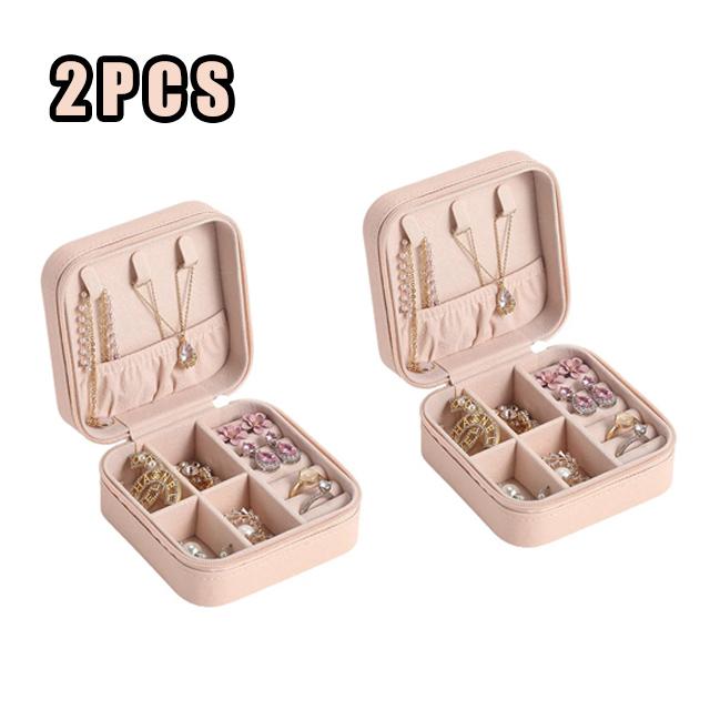 Portable Mini Jewelry Storage Box Travel Organizer Jewelry Case Leather Storage Earrings Necklace Ring Jewelry Organizer Display