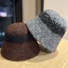 New Knitted Dome Fisherman Hat for Women in Autumn and Winter All Match Face showing Small Korean Style Simple Woolen Hat Warm Hat Trendy
