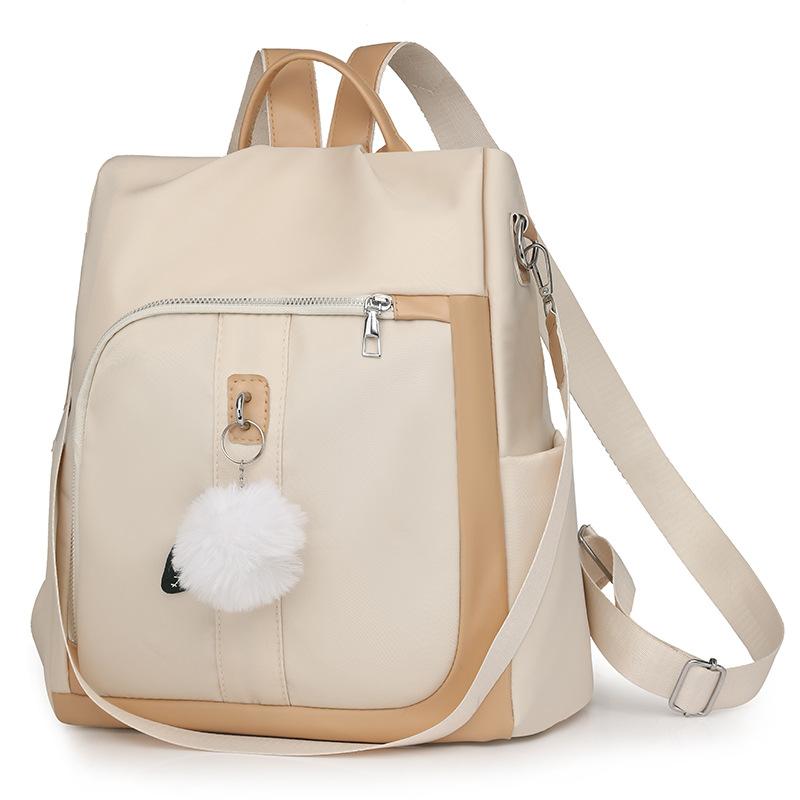 Backpack Women's 2025 New Simple Contrast Color Commuter Leisure Backpack Large Capacity Anti-theft Women's Backpack
