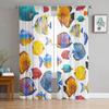 Carp Animal Fish Geometric Tulle Curtains For Living Room Sheer Curtain Bedroom Voile Decorative Window Treatments