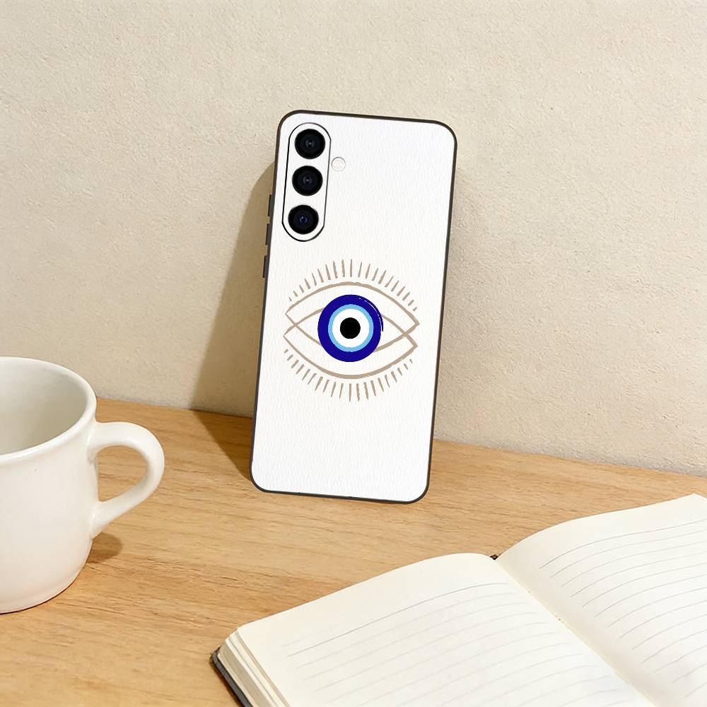 Lucky Eye Blue Evil Eye Print Phone Case For Samsung Galaxy A73,A72,A71,A70,A53,A52,A51,Others Soft Black Cover