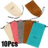 10Pcs Flocking Eyeglass Bags Sunglasses Glasses Case Pouch Pocket Eyeglasses Sleeve Eyewear Protector Small Item Storage Bags