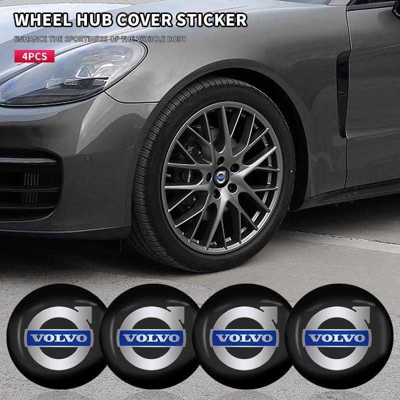 4pcs 56mm Car Wheel Center Hub Cap Stickers Styling for Volvo XC60 S90 XC90 S60 XC40 V60 V90 S40 Volvo EX30 C40 C70 Accessories CUH1