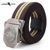 Cintura in Tela Spessa Allenamento all'Aperto Pantaloni Casual Fibbia in Lega Militare Cintura Resistente Unisex