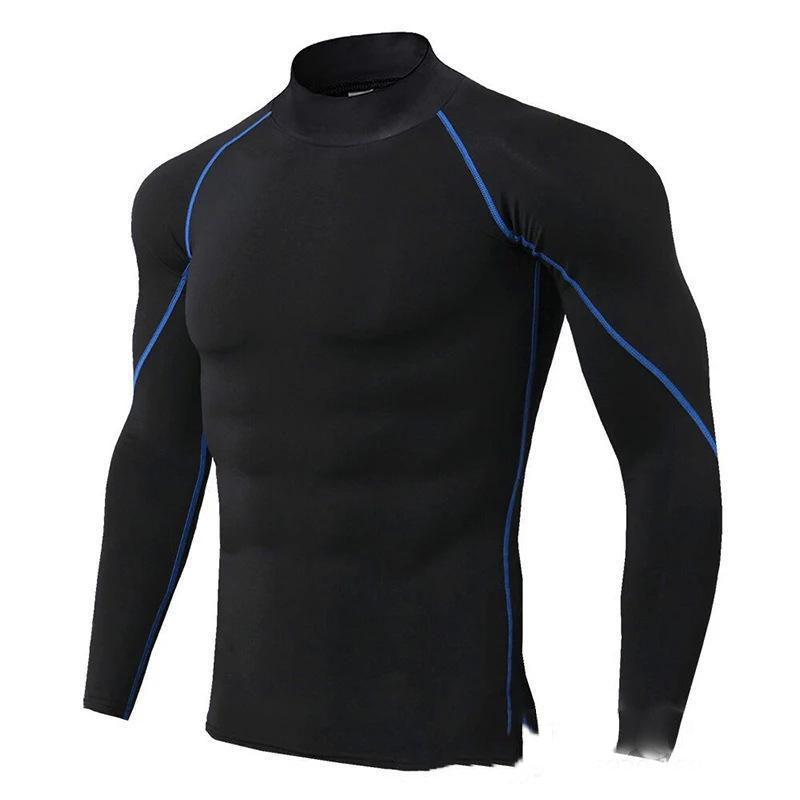 2024PRO Men's Slim Fit High Collar Quick-Dry Long Sleeve Cycling T-Shirt