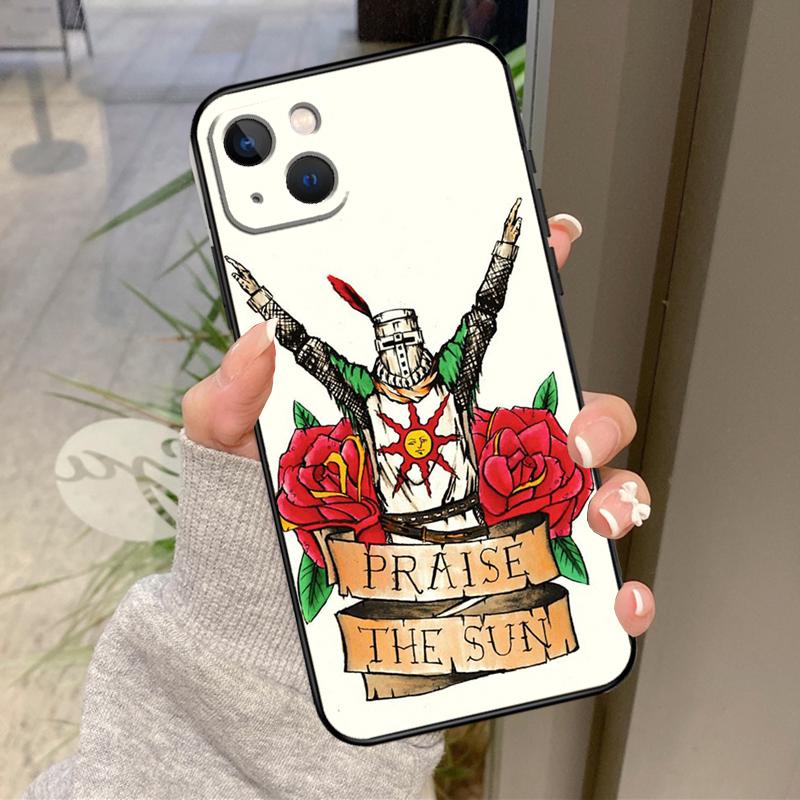 Praise the Sun Dark Souls Case For iPhone 13 11 14 12 15 16 Pro Max Plus XR X XS Max 12 13 Mini Soft Cover