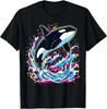 Buntes Tier Ozean Orca Schwertwal T-Shirt