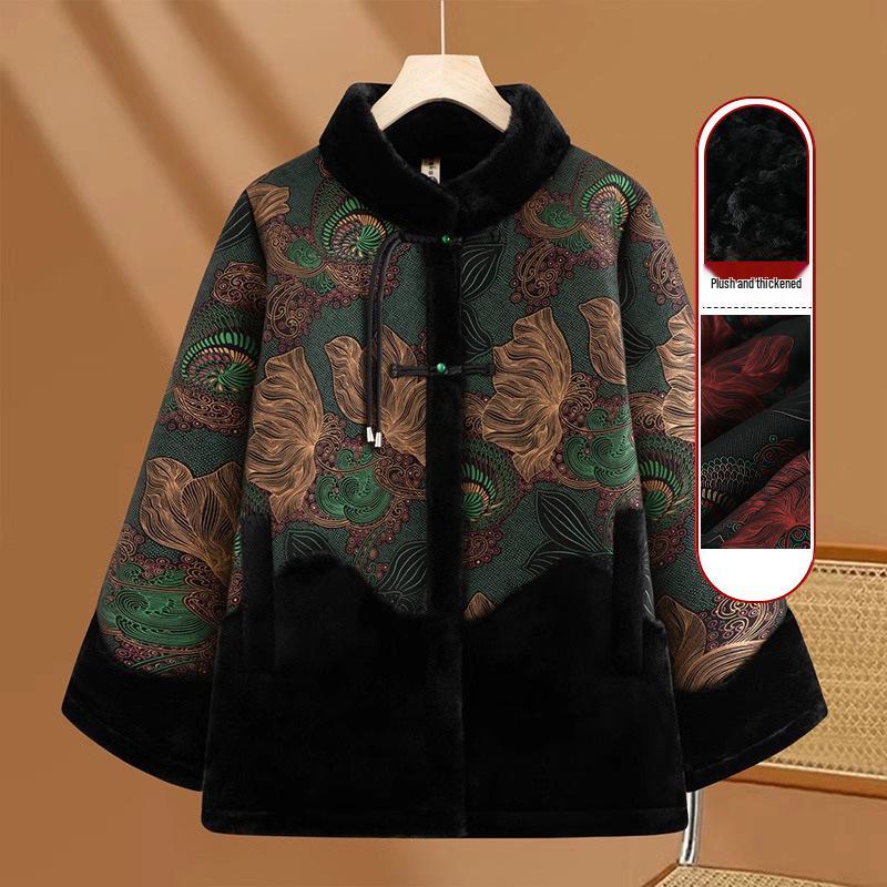 Grandma's Spring Outerwear: Stylish Collared Long-Sleeve Top for Elderly Women, Perfect for Spring and Autumn
