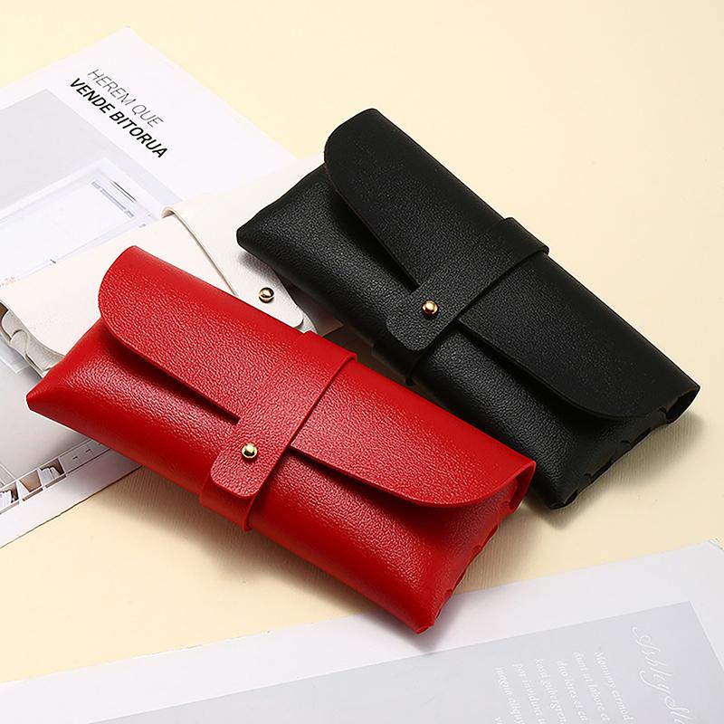 Soft Leather Glasses Cases Bag Women Men Simplicity Solid Color Sunglasses Box Outdoor Travel Storage Box Eyewear Accessories