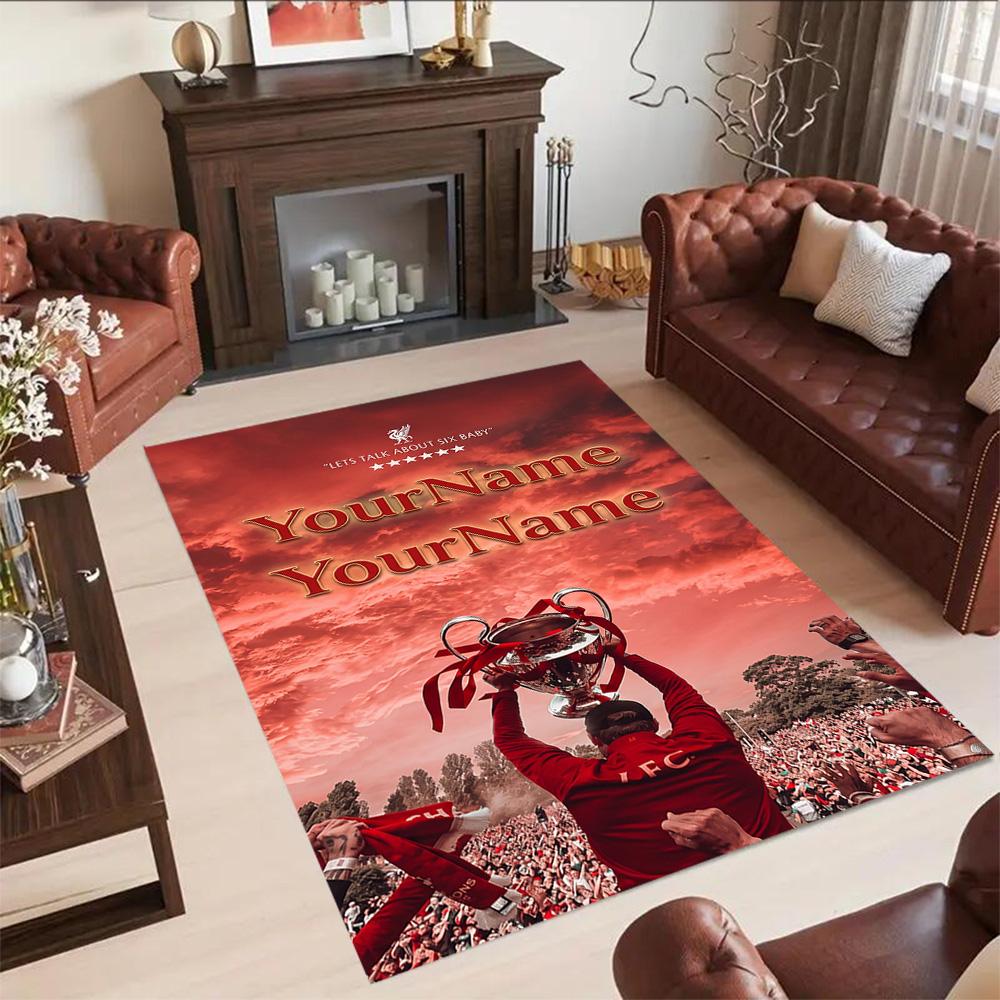 Liverpool Customize Your Name Floor Rug Office Rug Design for Bedrooms Hallway Living Rooms Balcony Antislip Carpet Anime Office Decor