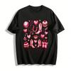 Howdy Valentine Western Style Pink Cowboy Boot Graphic Top Pure Cotton T-shirt