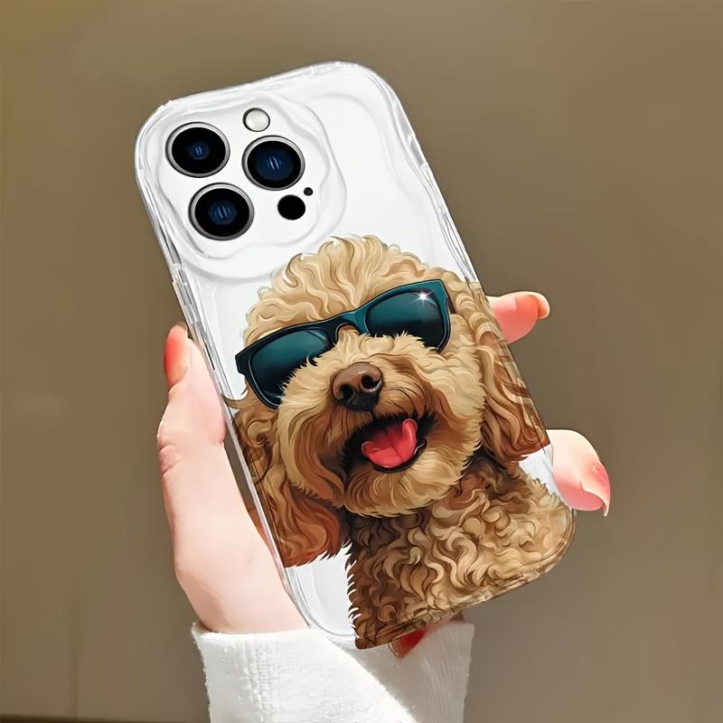 Poodle pattern phone case suitable for iPhone 17 16 15 14 13 12 11 Pro/ Max /Plus anti-fall and shockproof back cover