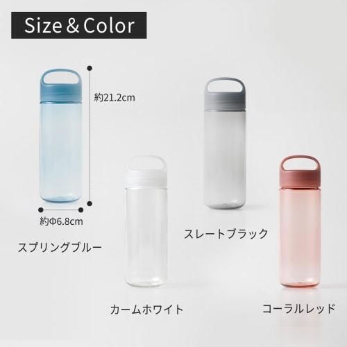 marna Daily Water Bottle, 500ml (Made in Japan/Gasketless), Glass-Like Smooth Mouth, Lightweight, Dishwasher Safe, Easy to Clean, BPA-Free, Spring Blu