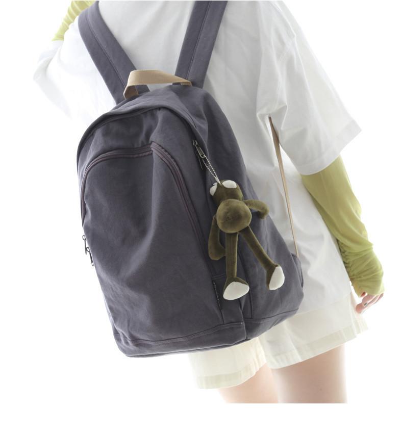 Original Simple Canvas Backpack For Women Men Large Capacity 16-inch Laptop Bag