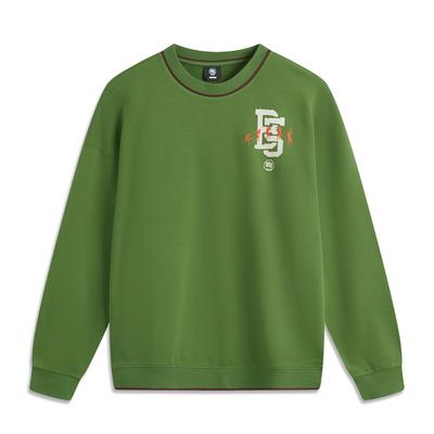 Li Ning Anti-Five Series Casual Comfortable Versatile Pullover Sweatshirt Men Sweatshirt Green AWDUA19-2