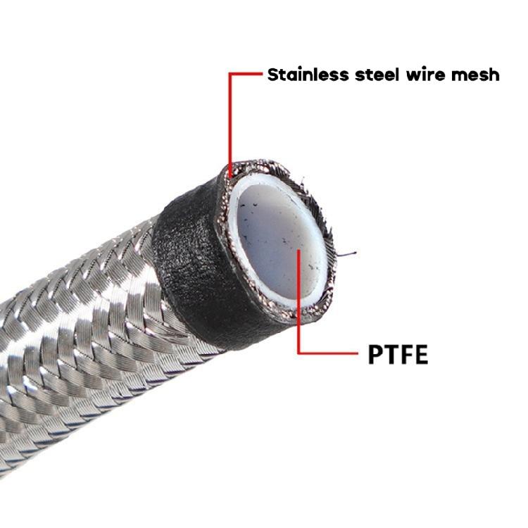 Black Braided Oil Fuel Fitting Hose AN4 AN6 AN8 AN10 AN12 Auto Fuel Hose Pipe