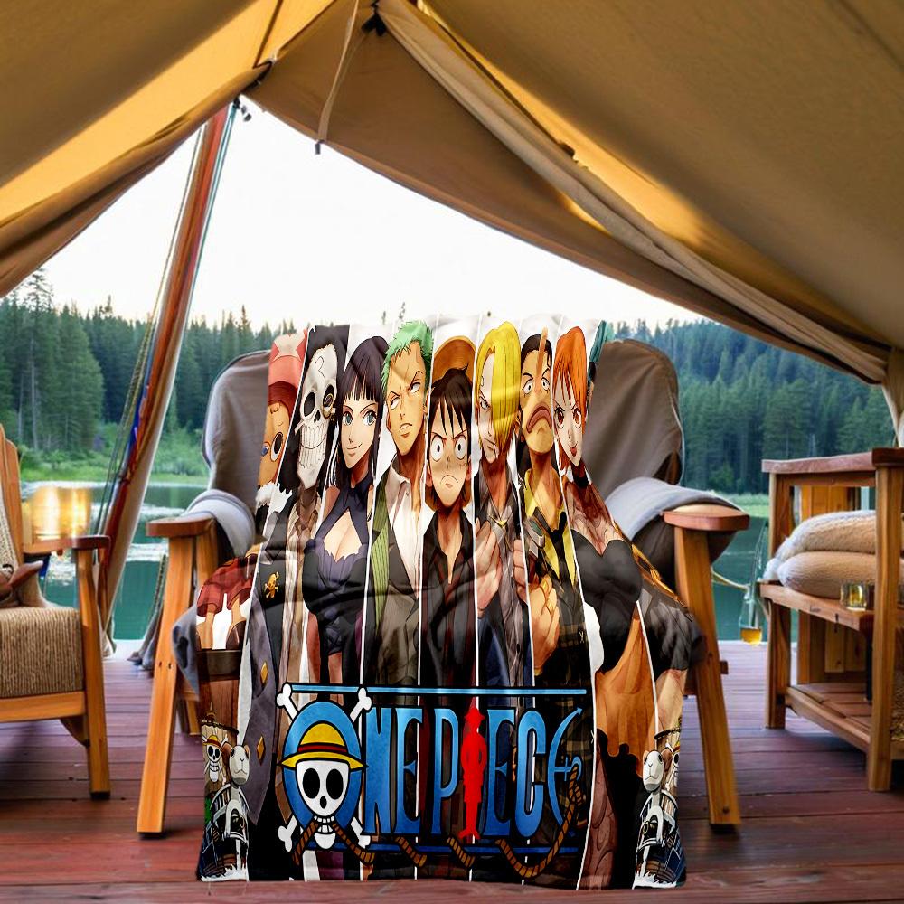 1PC One Piece Characters Outdoor Blanket Lightweight Flannel, Soft & Warm, All-Season Use for Sofa, Outdoor, Camping, Living Room, Office85