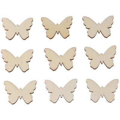 100pcs Shapes Unfinished Wooden Cutouts Wooden Unfinished Embellishments Blank 35x26mm Blank Wood Christmas