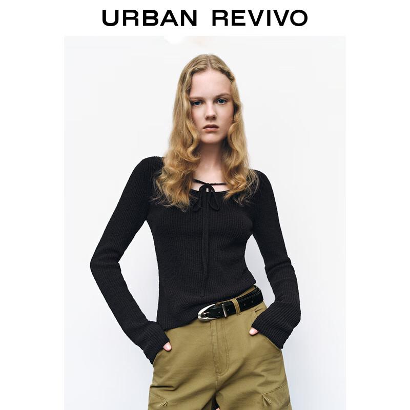 

UR Women s Tie-Waist Round Neck Knit Sweater S