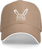 Happy Easter Bunny Paw Print Baseball Cap Polyester Casual Adjustable Sun Protection Hat