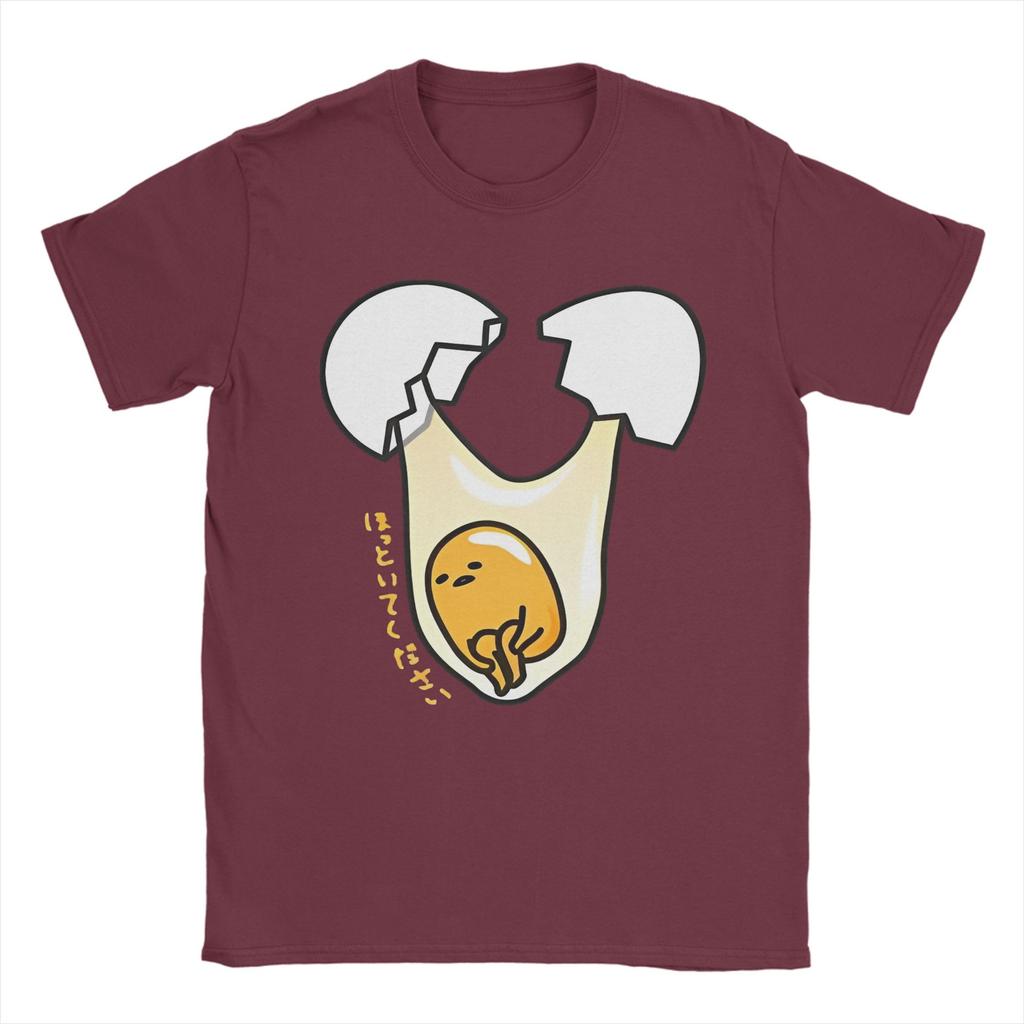 Retro Cute Gudetama Design  Tshirts Unisex Round Neck Short Sleeve Tops  Cotton Summer Clothes