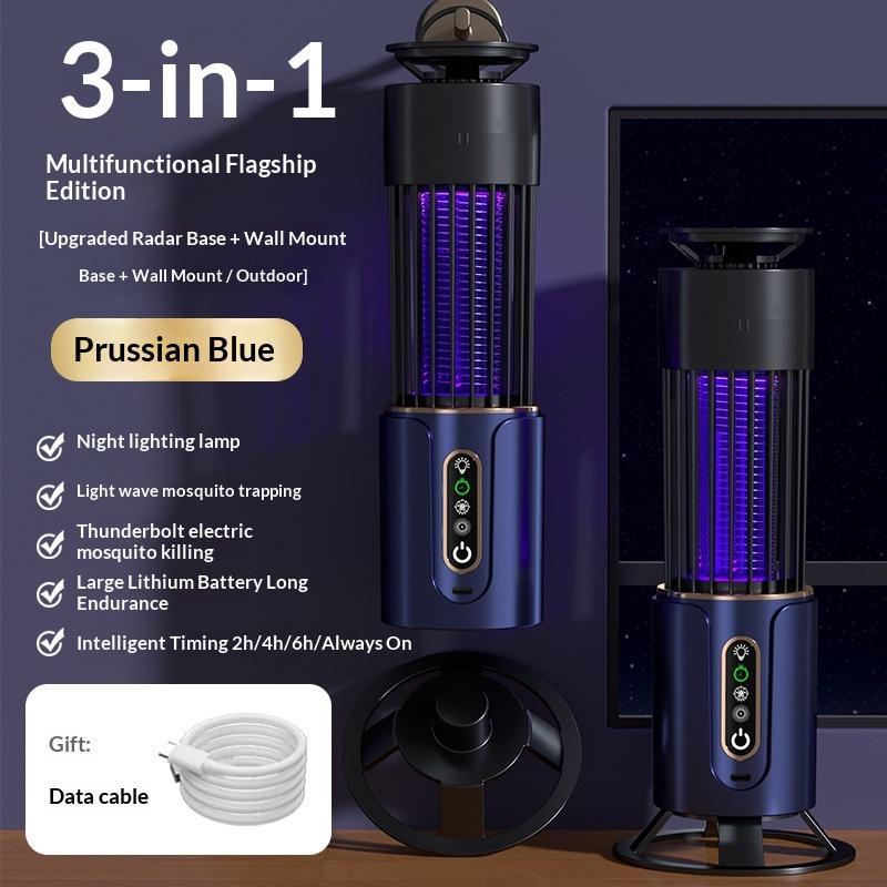 2-In-1 Mosquito Killer Lamp Anti-Mosquito Lamp Electronic Mosquito Zapper Rechargeable Mosquito Repellent 3-Level Timing Mode