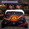 Vzor Manchester United 3dílná sada povlečení Měkký povlak na přikrývku z mikrovlákna s povlaky na polštáře do ložnice