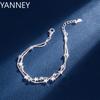 Fine Original Luxury 925 Sterling Silver Charm Stars Chain Bracelets for Women Party Wedding Engagement Jewelry Gifts 20cm