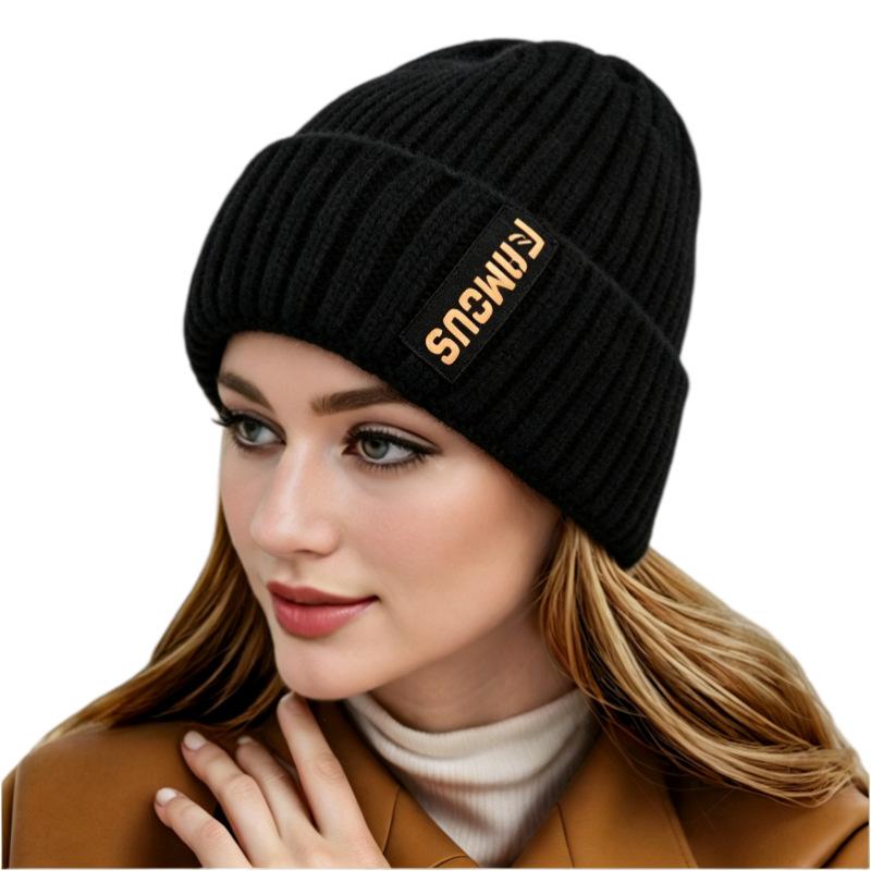 Large elastic hat women's new autumn and winter knitted wool hat women's fashion warm bag head cold hat