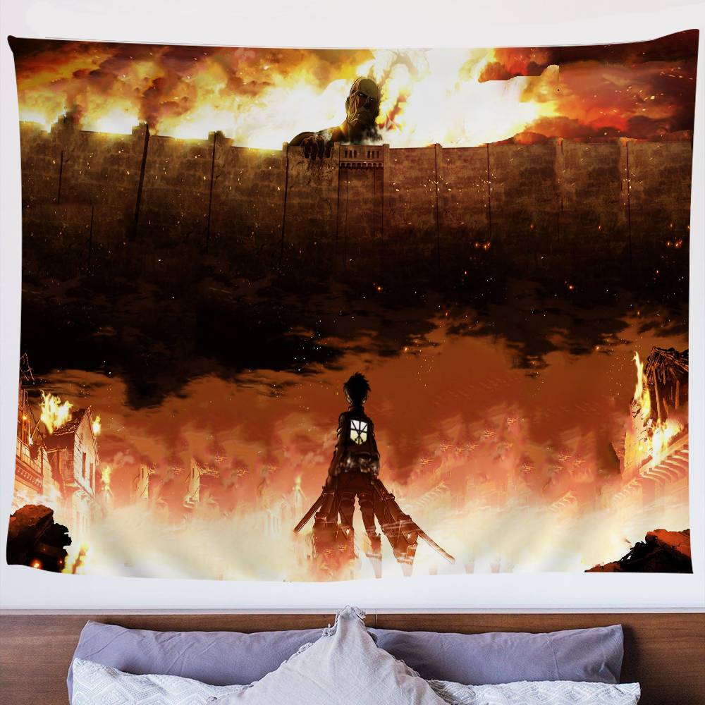 Eren Yeager Freedom Manga Colorful Tapestry Wall Hanging Wall Hanging Bohemian Wall Tapestries Mandala Wall Hanging Sheets