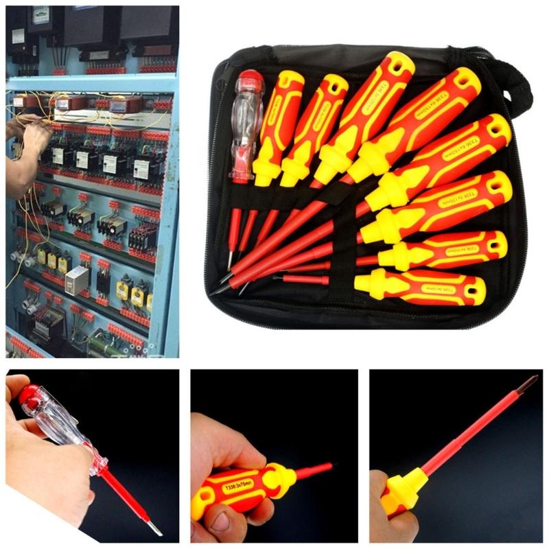 9 in 1 Magnetic Insulated Screwdriver Set for Home Repairs and DIY Projects with High Quality Chrome Steel