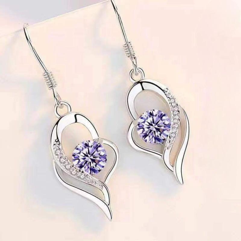 Zinc Alloy 925 Pendant Earrings You Are in My Heart Birthstone Jewelry for Women Birthday Anniversary Gift Fine Ladies