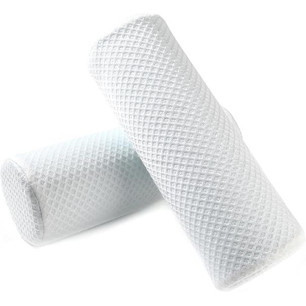 Двойная упаковка Подушка-валик для шеи из пены с эффектом памяти для сна-Круглая подушка для поддержки шеи и спины для снятия боли-Премиальная подушка-валик со съемным чехлом