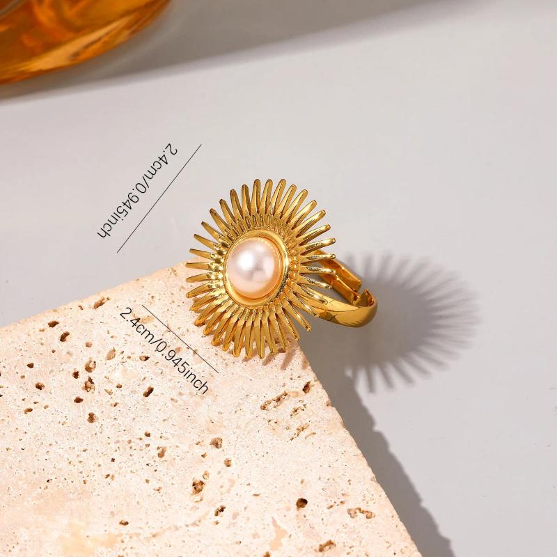 Fashion Stainless Steel Pearl Earrings For Women Geometric Irregular Metal Stud Earring Trendy Jewelry Gift