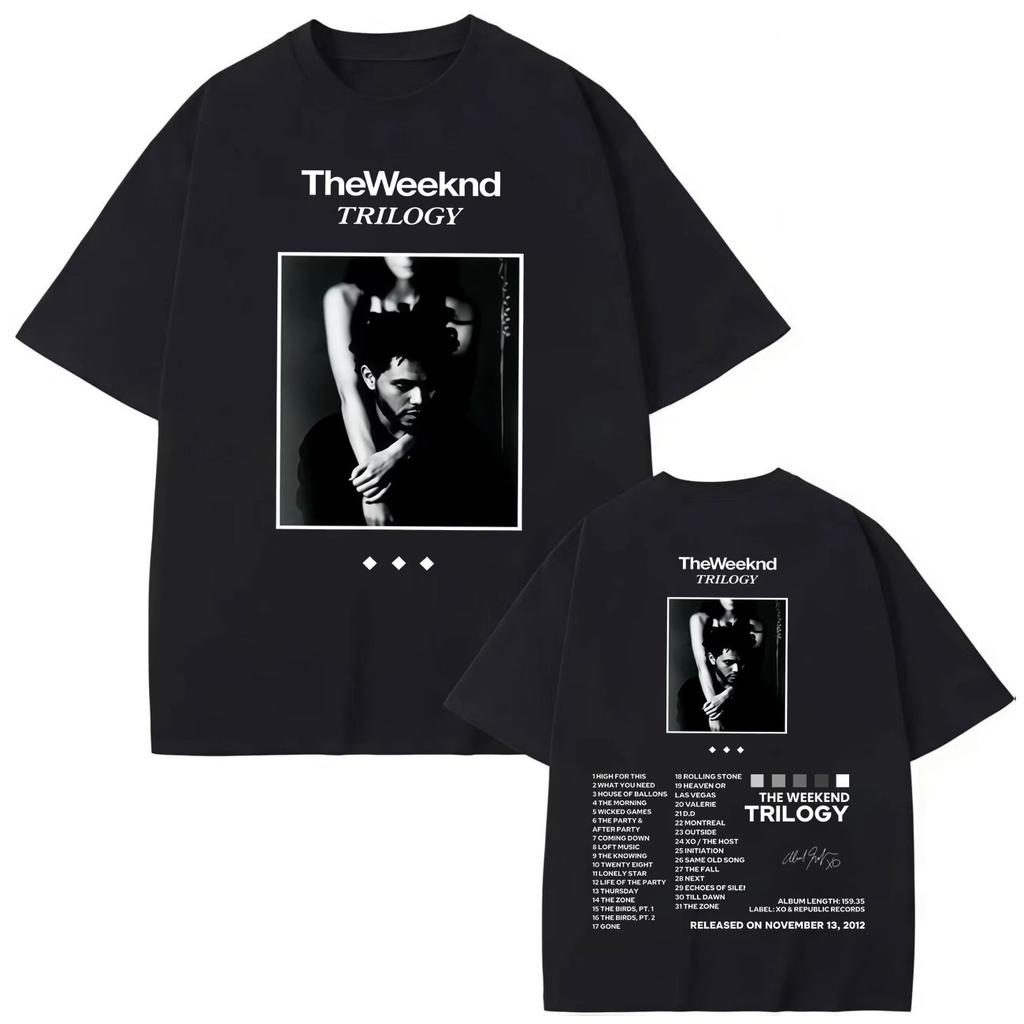 Rapper The Weeknd Merchandising de Álbum Camiseta Moda Hip Hop Vintage Camisetas de Manga Corta Algodón de Alta Calidad Camiseta Oversize