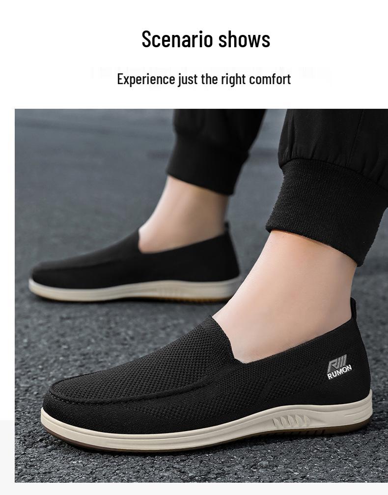 Men's Casual Fly-Knit Slip-On Mesh Shoes - Breathable and Odor-Resistant
