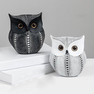 Lovely Bird Owl Resin Model Figurine Ornament Craft Home Desktop Decoration
