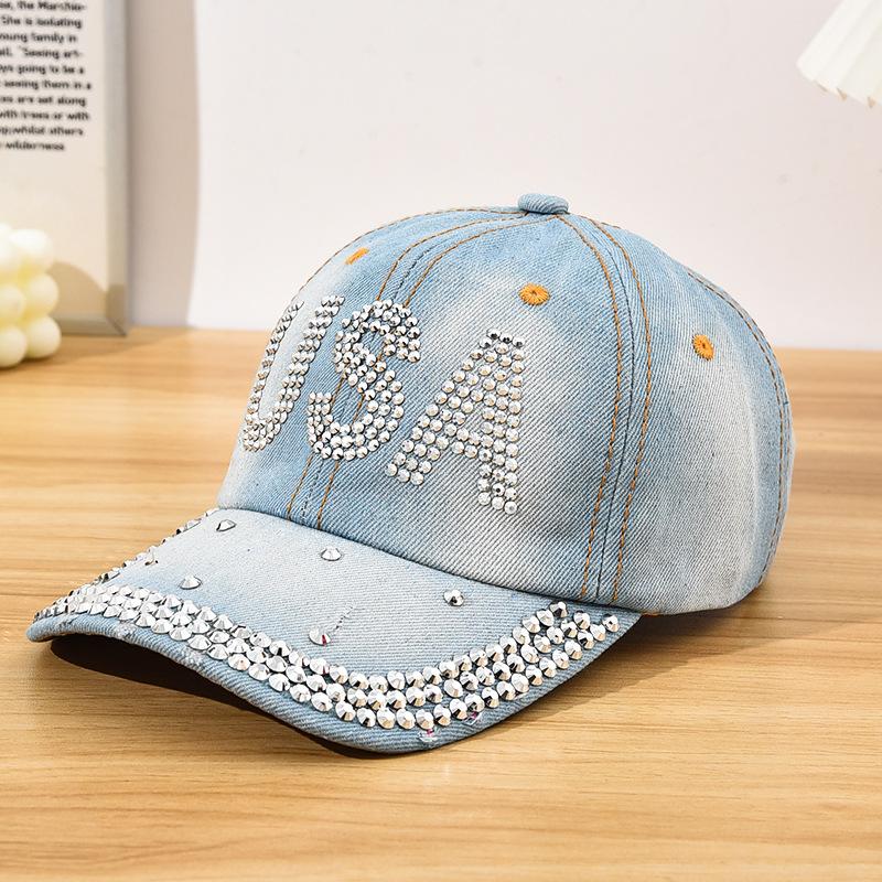 1pc Diamond-Encrusted Baseball Cap,Y2K Style Star Pattern,Casual Design,Adjustable Back Buckle,Daily Personalized Fashion Items