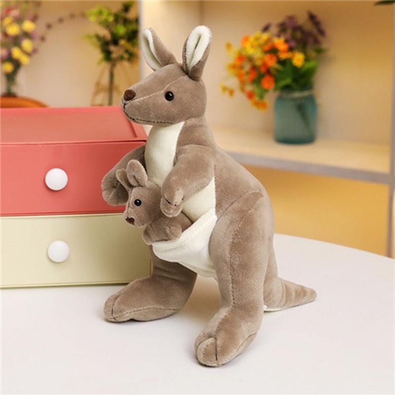 Non-Toxic Mother And Child Kangaroo Plush Toy Set 28Cm Cute Children'S Dolls Pillow Soft Rag Doll Birthday Gift For Kids