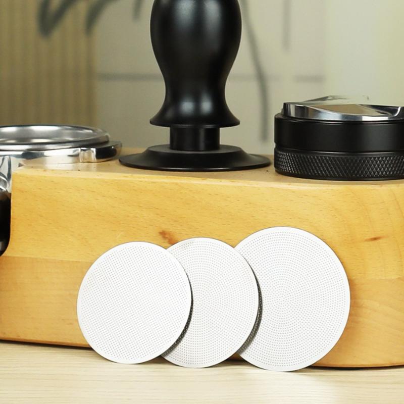 Espresso Filter Holder Set Includes 0.2mm Puck Sieve Fits 51 53 58.5mm Easy Cleaning for Baristas and Home