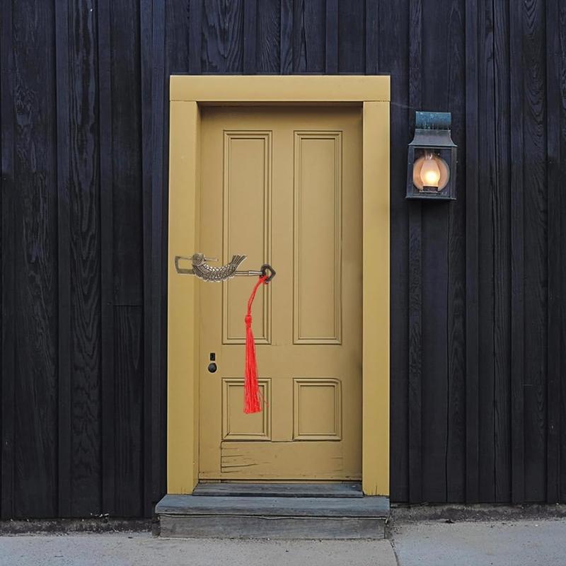 Vintage Fiskformad Hänglås med Nyckel Brons Antikt Lås Brons Fiskdesign Lås för Träresväskor & Smyckeskrin